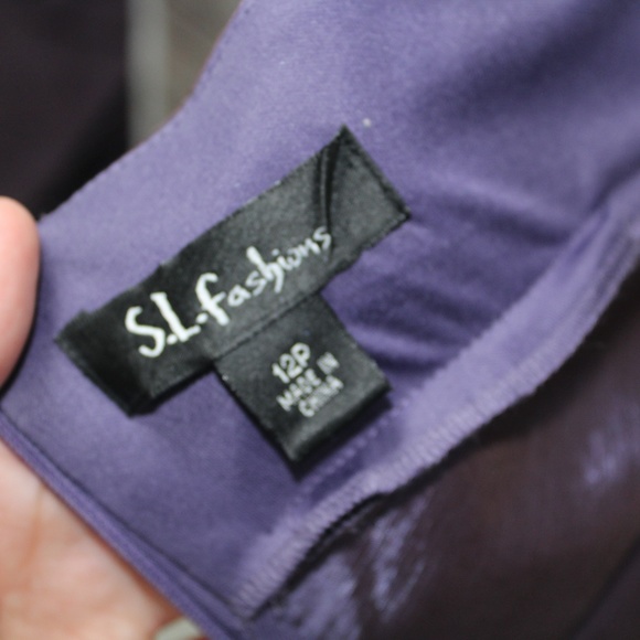 Rosette and Ruched Purple Party Dress - Picture 7 of 9